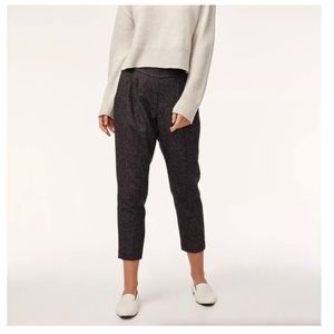 Aritzia Babaton Cohen Wool Cashmere Pleated Slim Straight Trouser Pants Size 2